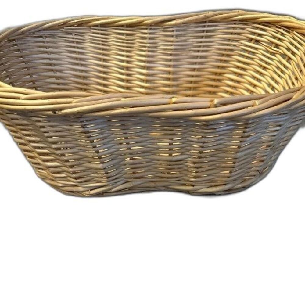 Vintage Wicker Woven Storage Basket Natural Rattan Rectangular Basket - Picture 2 of 7